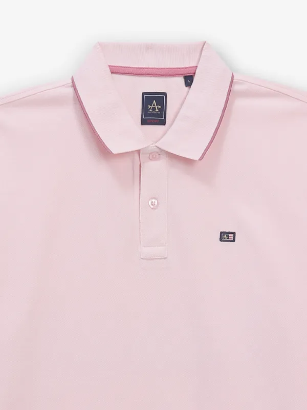 ARROW plain pink cotton t-shirt for men