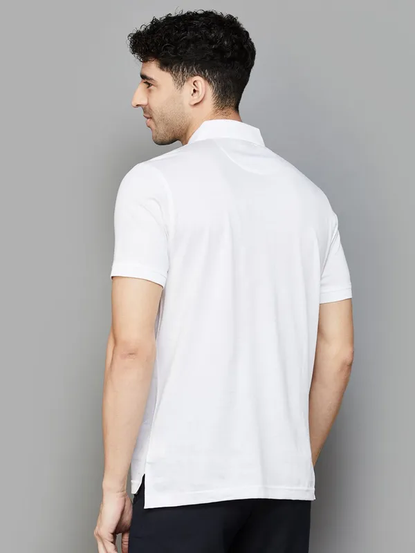 ARROW  plain white cotton casual slim fit t-shirt