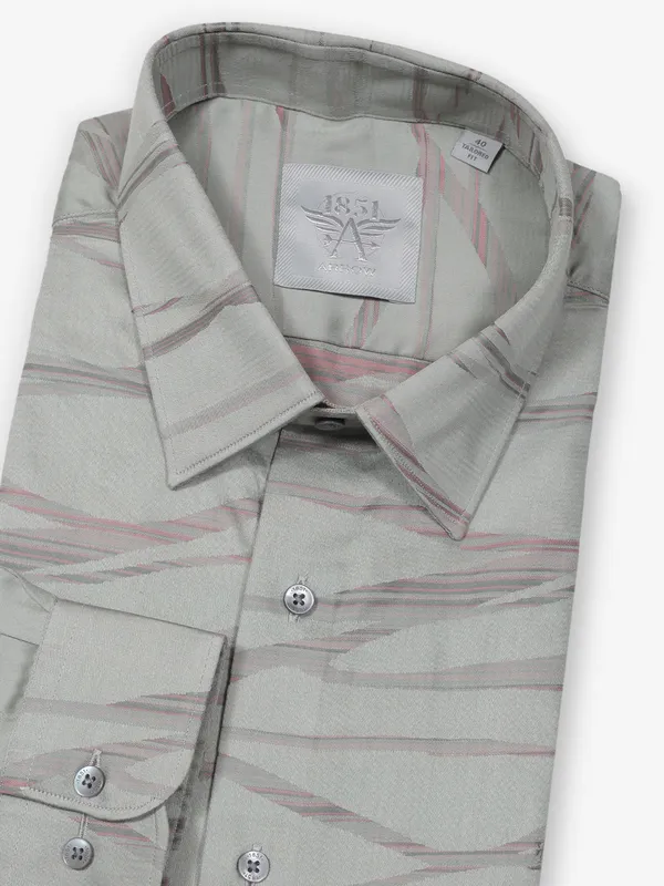 ARROW printed grey slim fit formal shirt
