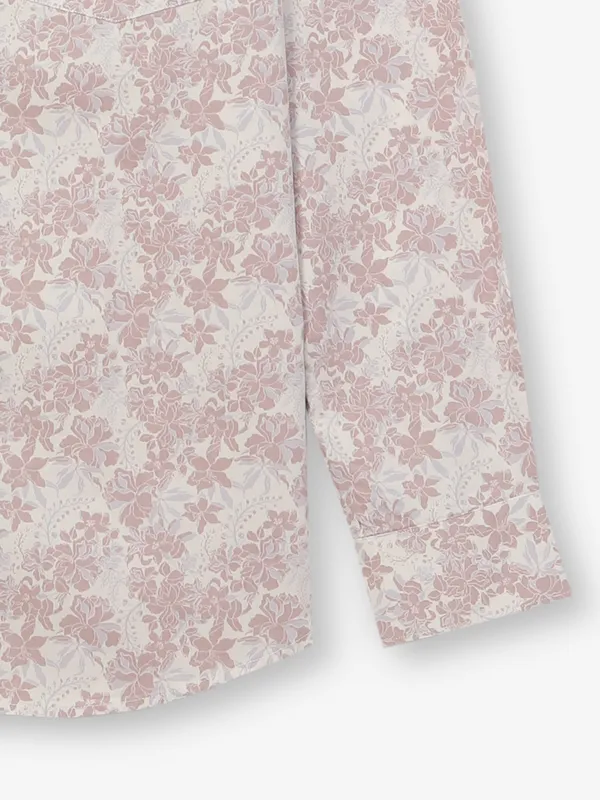 ARROW printed pink cotton casual wear shirt