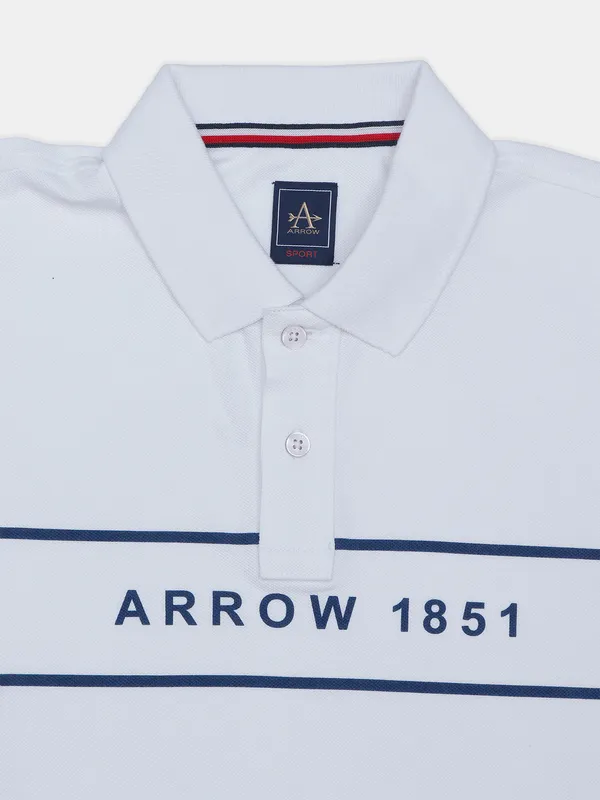 Arrow printed white men t shirt in cotton