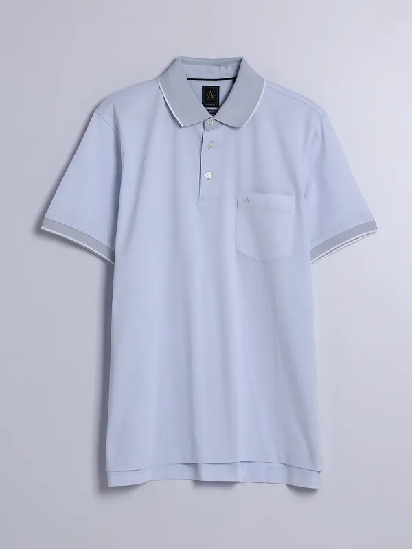 Arrow sky blue plain cotton t shirt