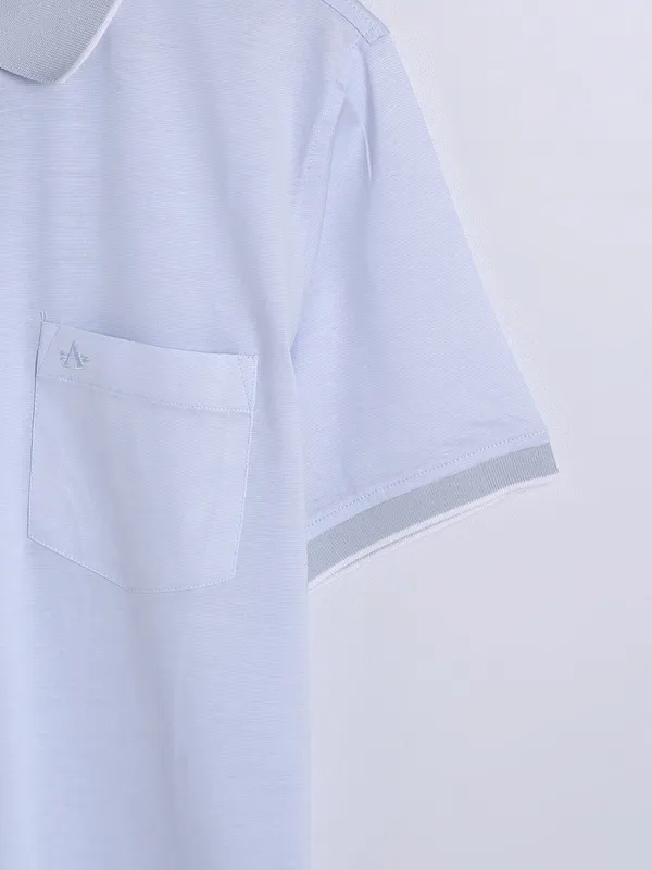 Arrow sky blue plain cotton t shirt