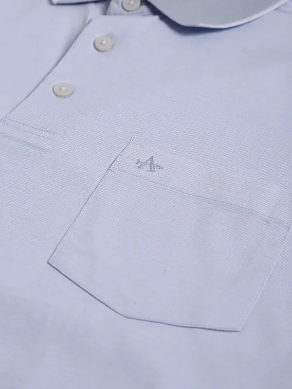 Arrow sky blue plain cotton t shirt