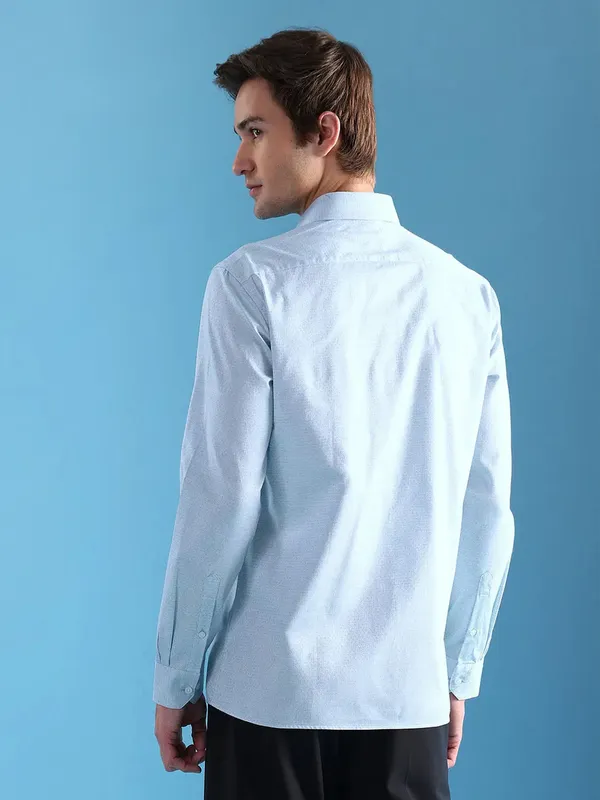 ARROW sky blue textured formal shirt