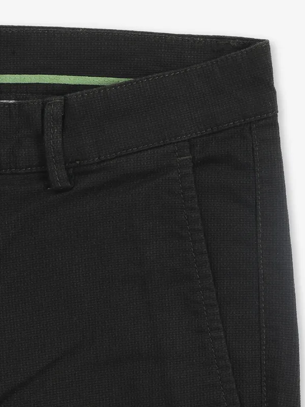 ARROW solid black cotton trouser