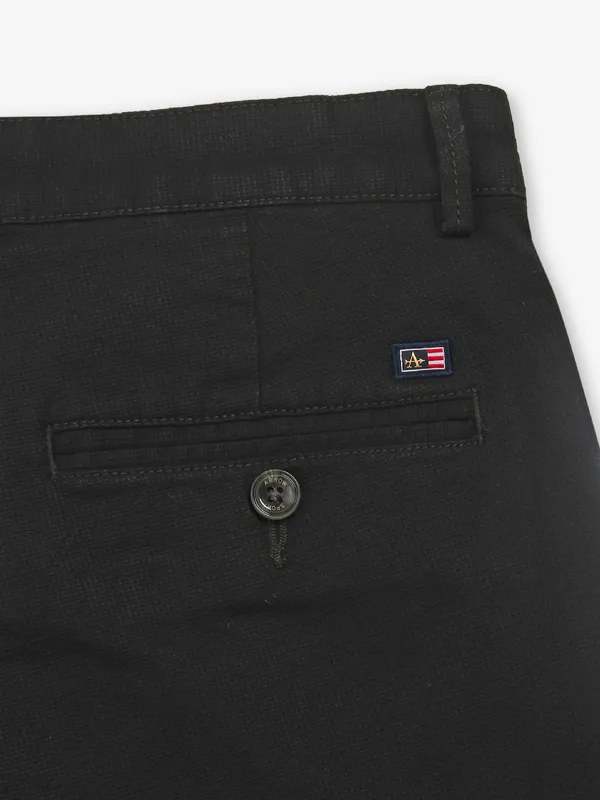 ARROW solid black cotton trouser