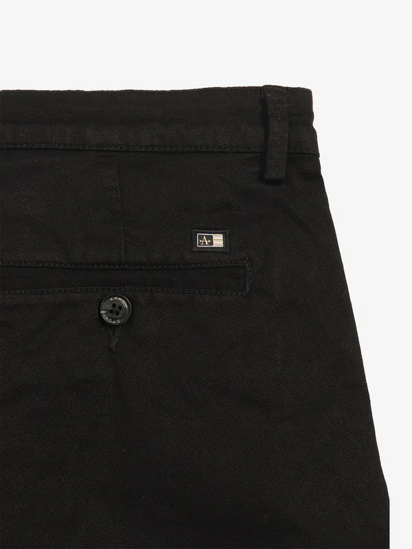 ARROW solid cotton black trouser