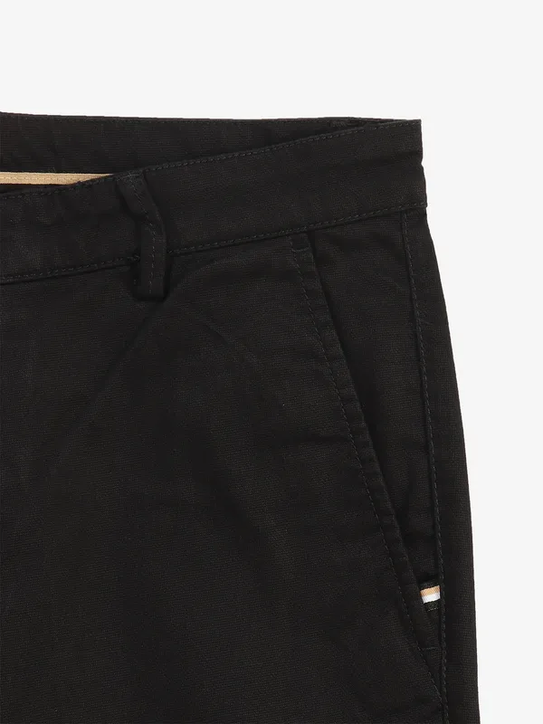 ARROW solid cotton black trouser