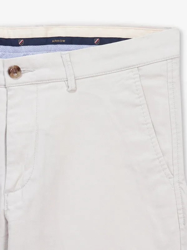 ARROW solid cream cotton trouser