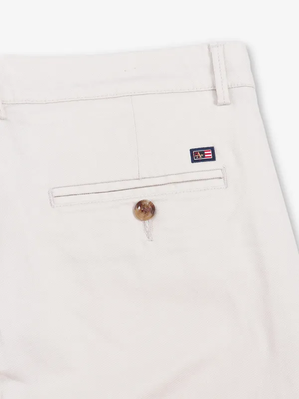 ARROW solid cream cotton trouser