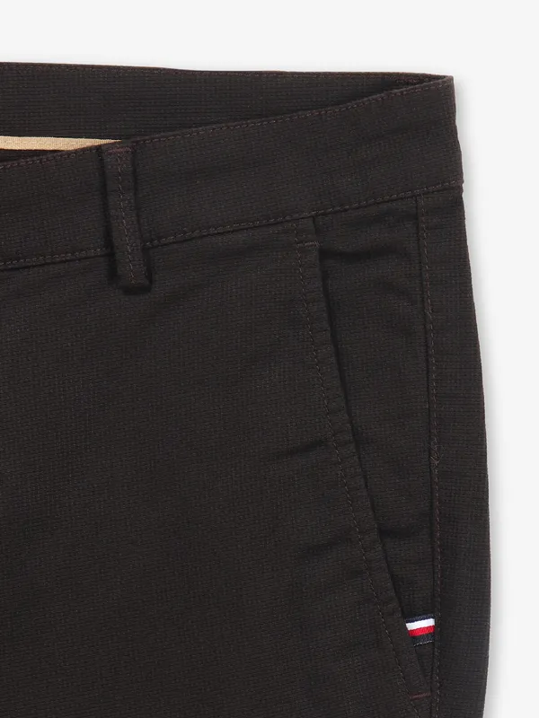 ARROW solid dark brown trouser