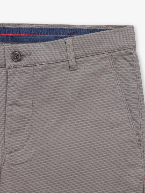 ARROW solid grey cotton trouser for men
