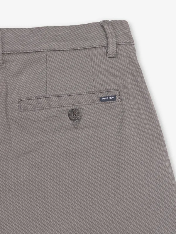 ARROW solid grey cotton trouser for men
