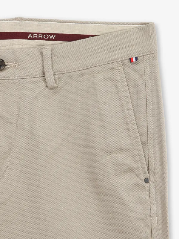 ARROW solid khaki cotton trouser