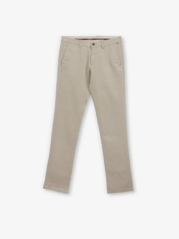 ARROW solid khaki cotton trouser