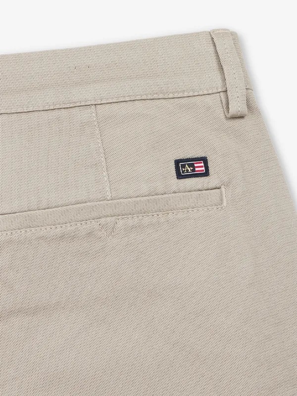 ARROW solid khaki cotton trouser