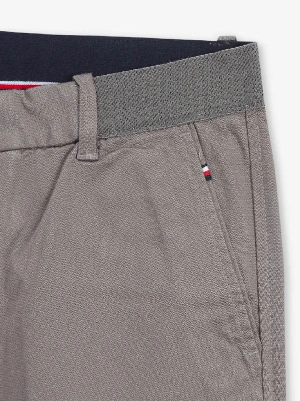 ARROW solid light brown cotton trouser