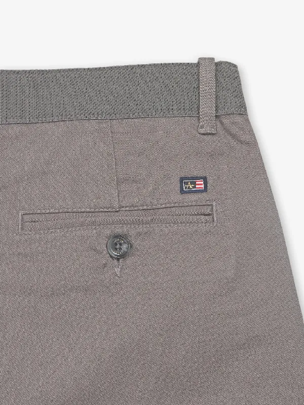 ARROW solid light brown cotton trouser