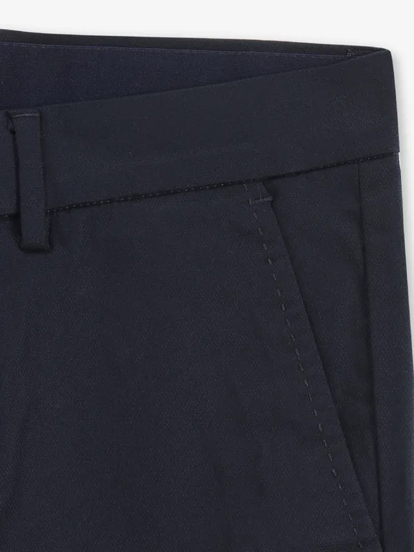 ARROW solid navy cotton trouser