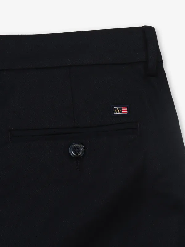 ARROW solid navy cotton trouser