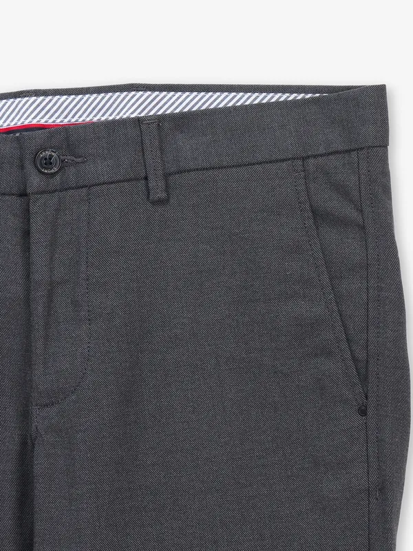 ARROW solid stone grey slim fit trouser in cotton