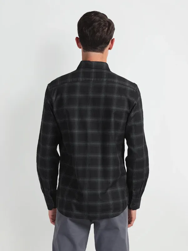 ARROW SPORT black checks cotton shirt