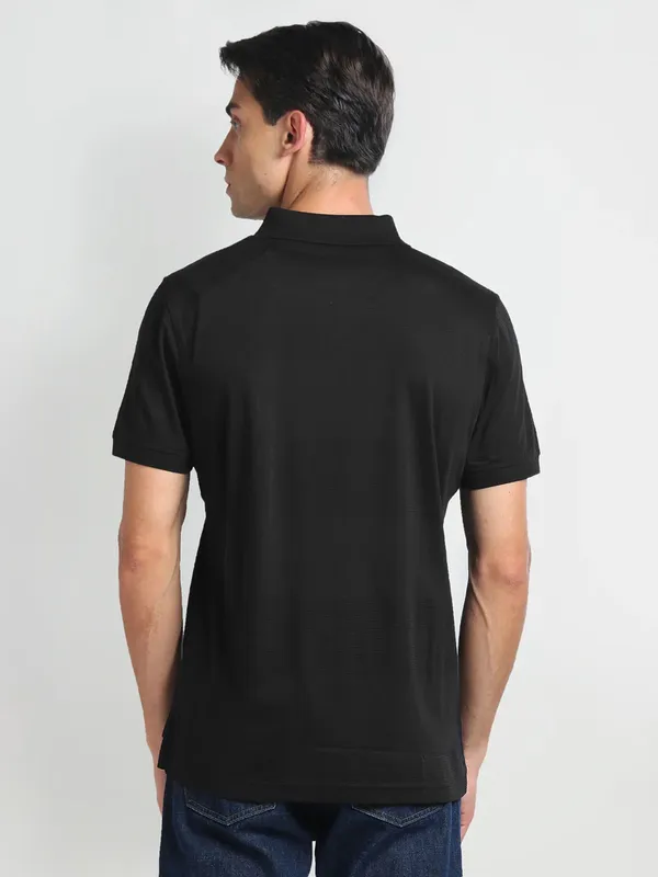 ARROW SPORT black plain polo t-shirt