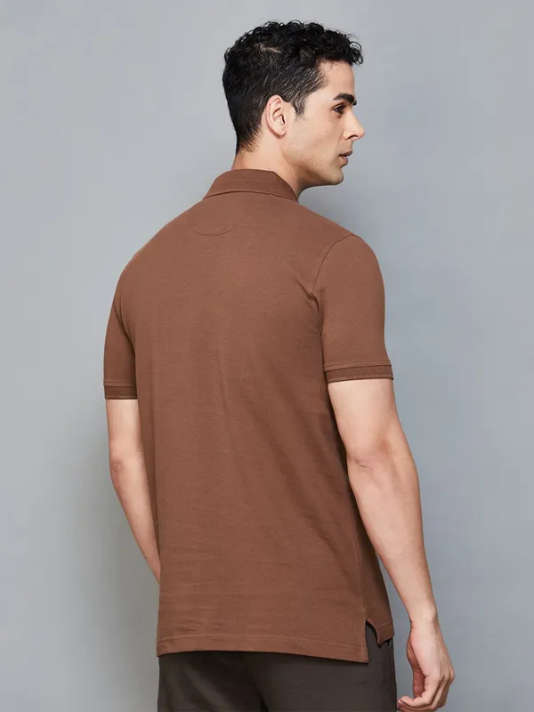 ARROW SPORT brown plain t-shirt