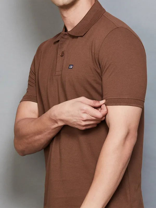 ARROW SPORT brown plain t-shirt