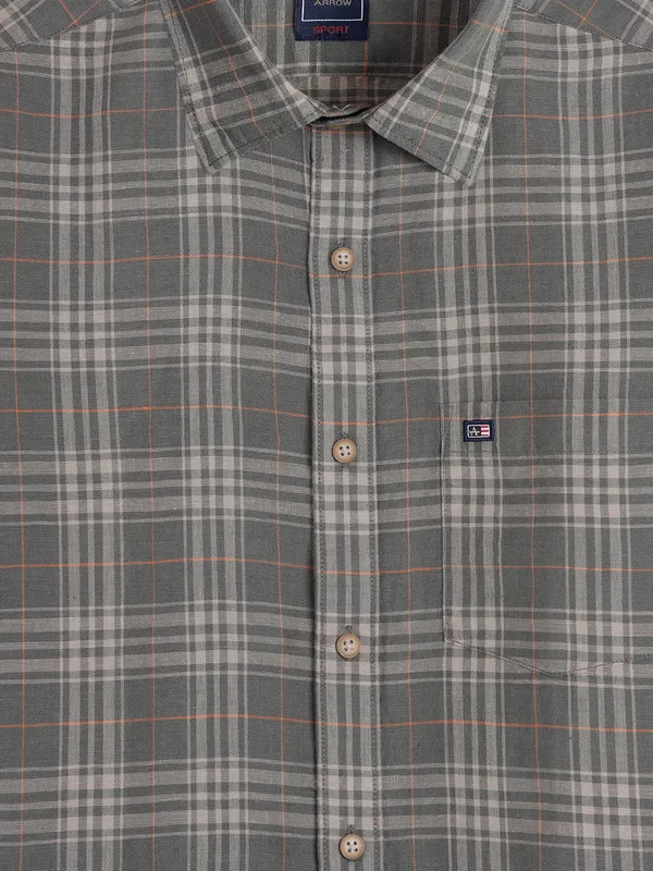 ARROW SPORT checks grey shirt