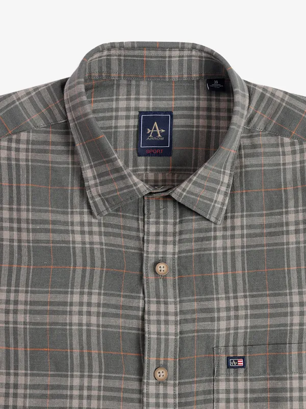 ARROW SPORT checks grey shirt
