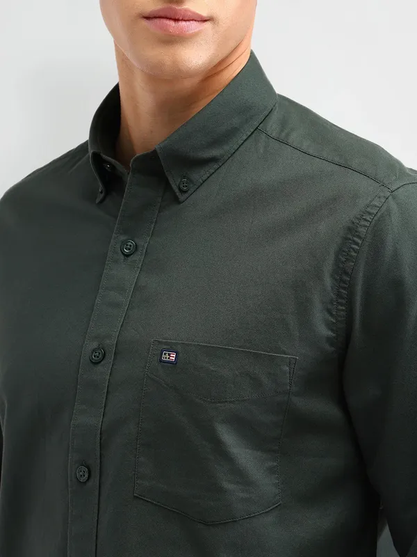 ARROW SPORT dark green cotton shirt
