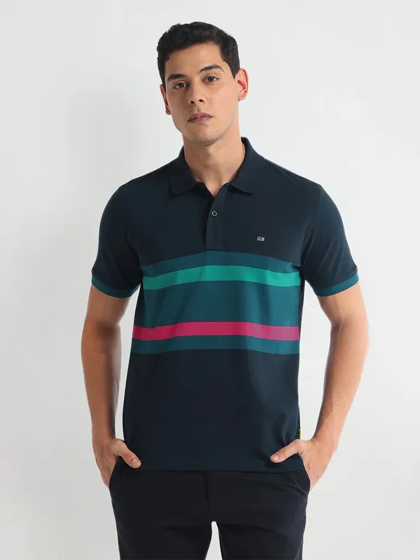 ARROW SPORT navy cotton polo t-shirt