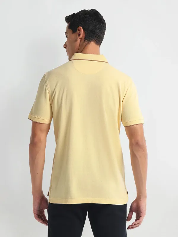 ARROW SPORT new lime cotton plain polo t-shirt