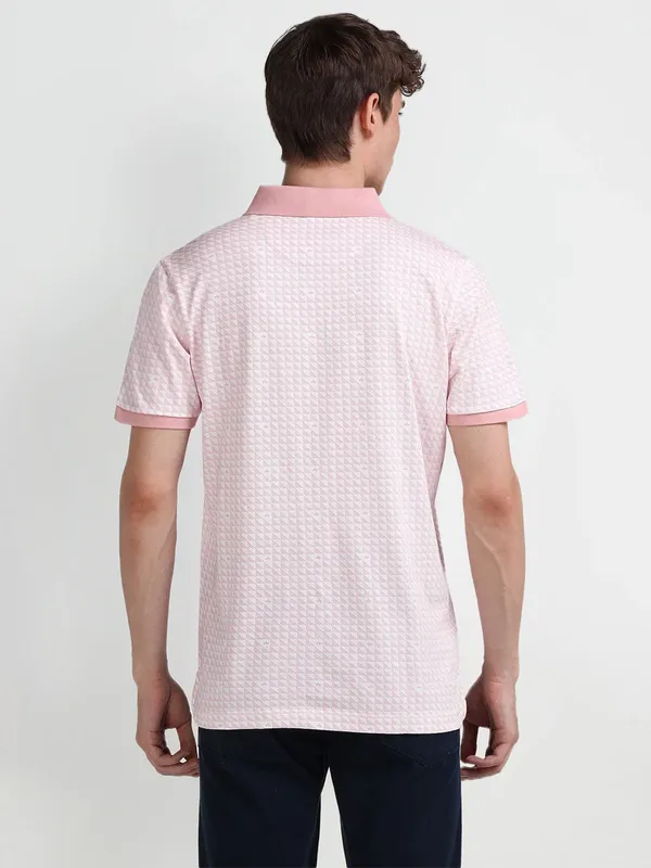 ARROW SPORT printed onion pink cotton t-shirt