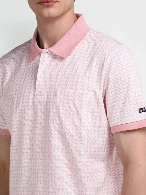 ARROW SPORT printed onion pink cotton t-shirt