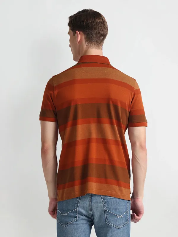 ARROW SPORT rust orange stripe t-shirt