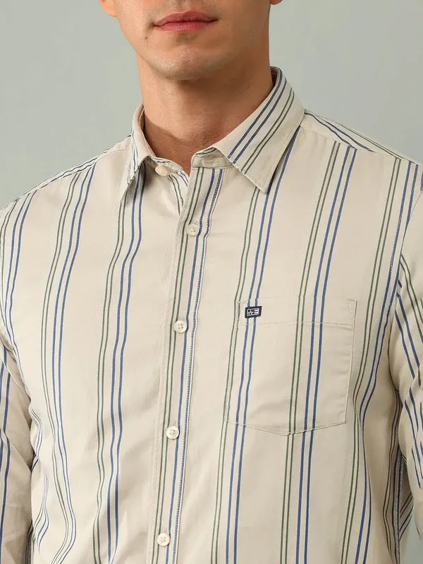ARROW SPORT striped beige casual shirt for men