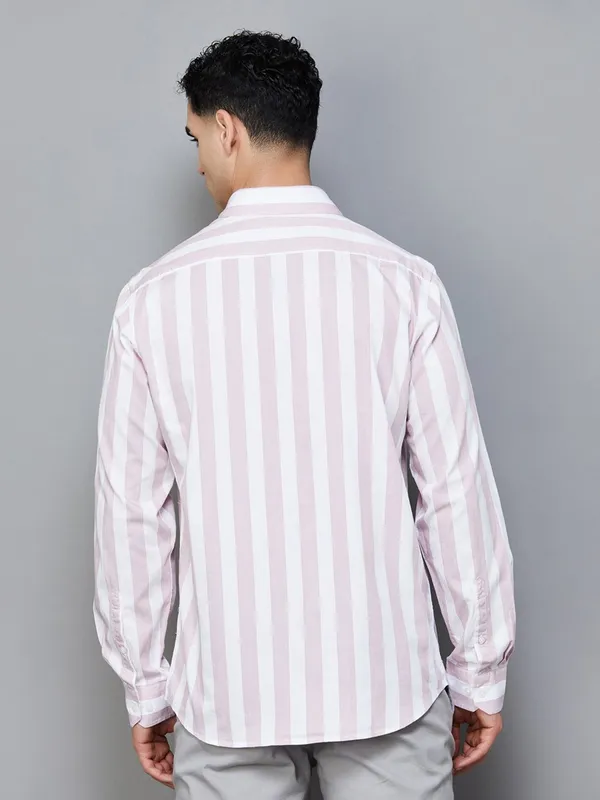 ARROW SPORT striped pink casual shirt for men