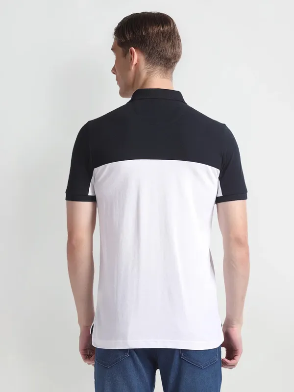 ARROW SPORT white color block t-shirt