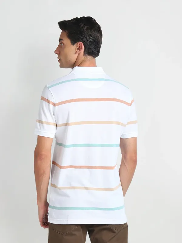 ARROW SPORT white stripe t-shirt