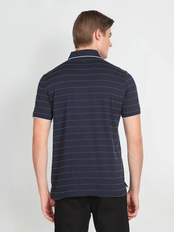 Arrow stripe cotton navy t shirt