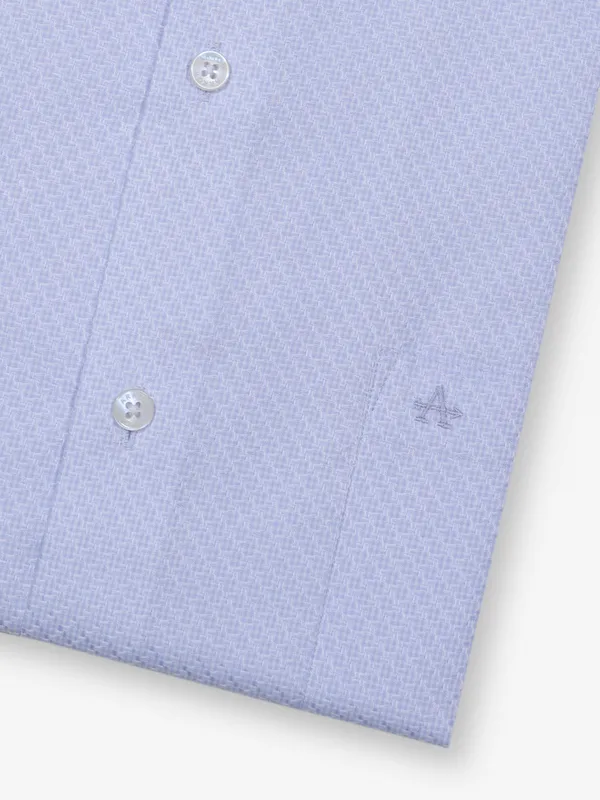 ARROW textured blue cotton slim fit shirt
