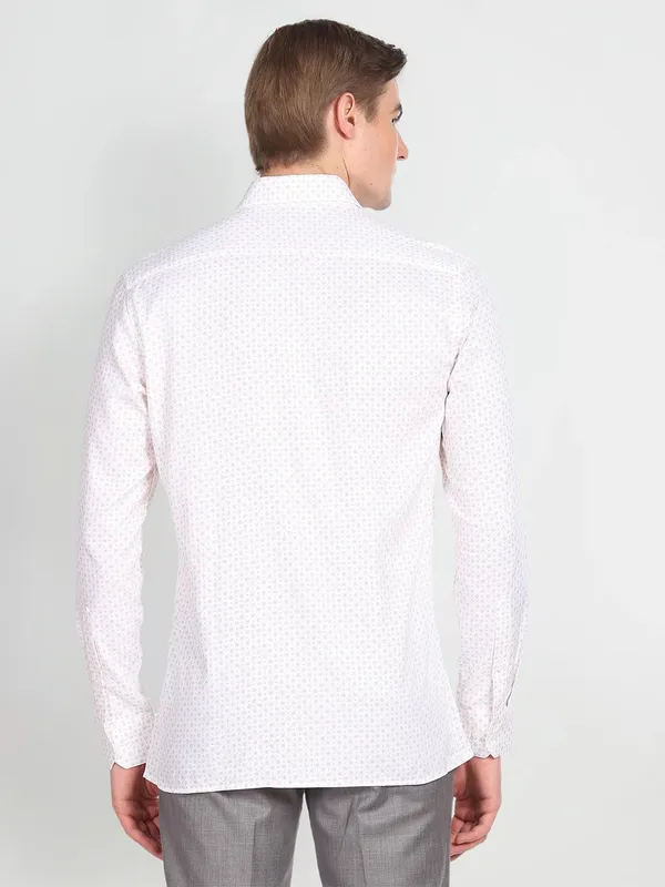 Arrow white and brown printed shirt
