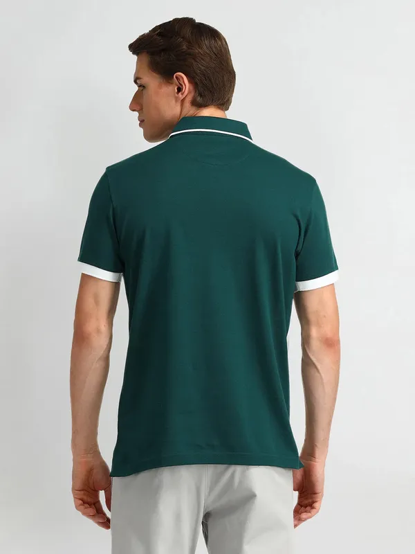 ARROW white and forest green polo t-shirt