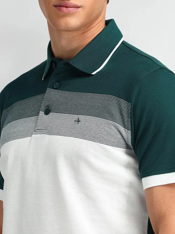 ARROW white and forest green polo t-shirt