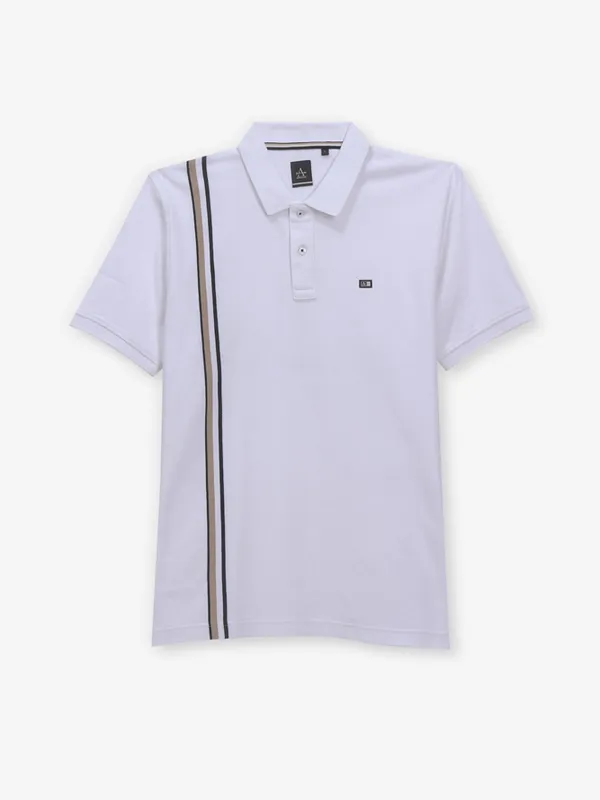 ARROW white cotton polo t-shirt for men