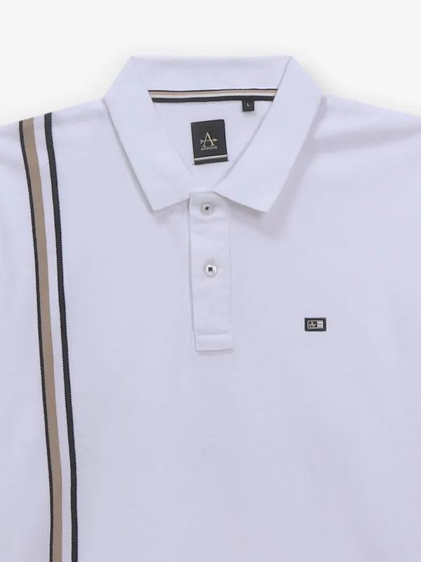 ARROW white cotton polo t-shirt for men