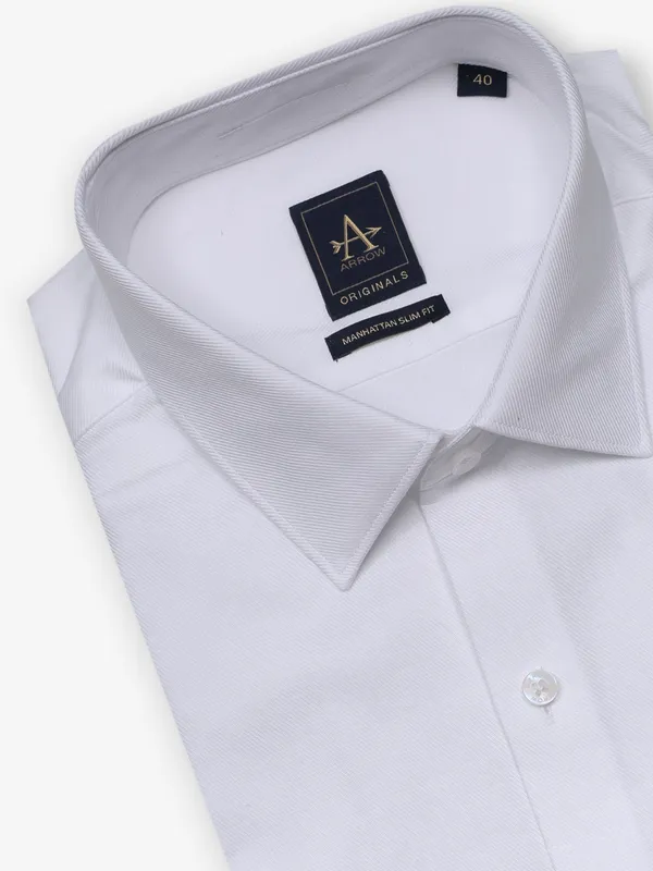 ARROW white cotton printed shirt
